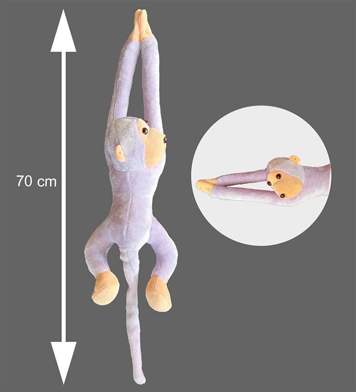 Sevimli Peluş Maymun Oyuncak , Elleri Yapışabilen  70 cm 