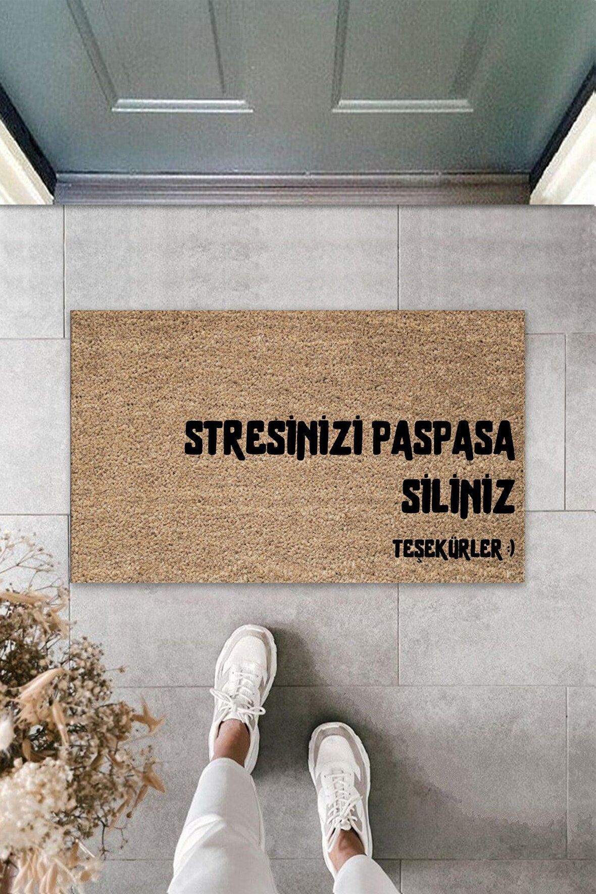 Modern Kapı Önü Paspası - Stresinizi Paspasa Siliniz Temalı - Özel Tasarım Paspas