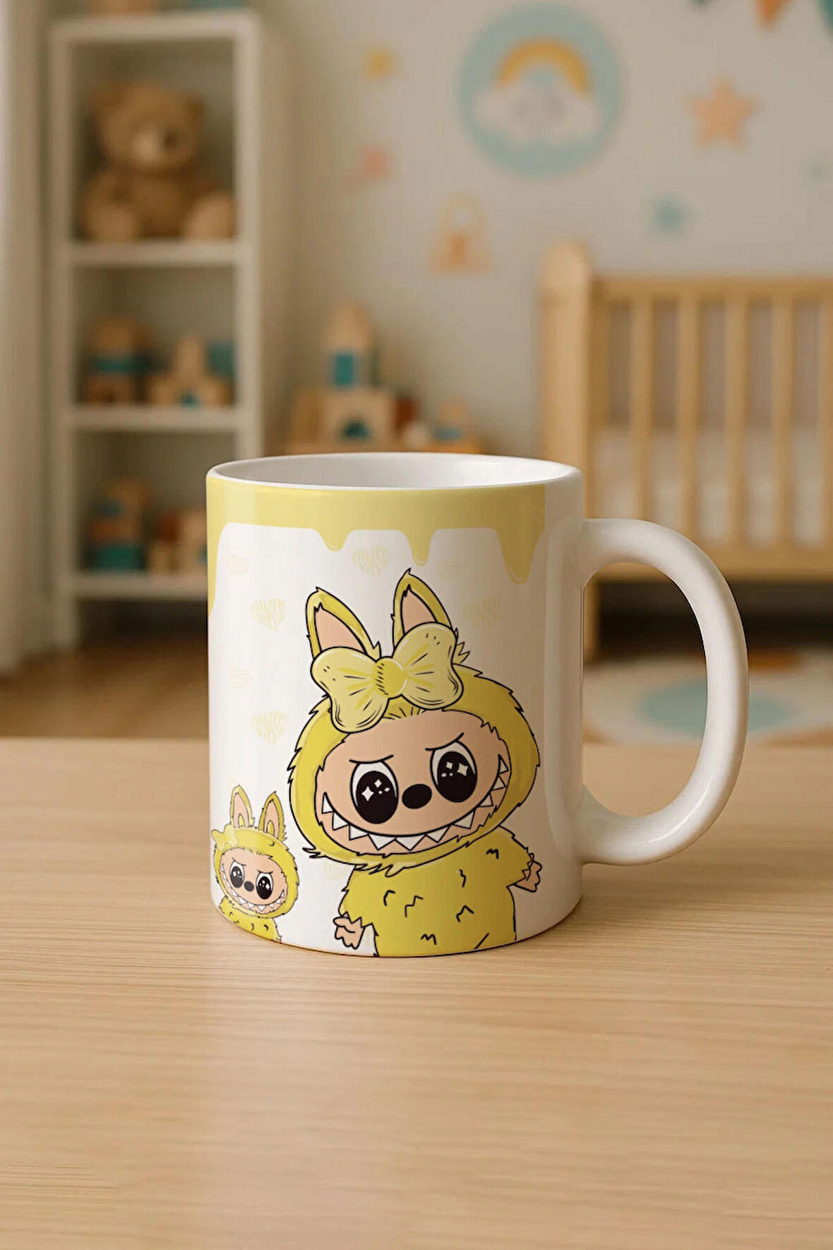 SARI LABUBU BASKILI KUPA BARDAK