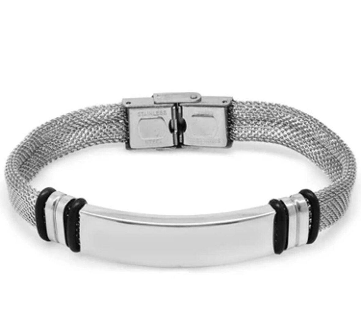 Tamamı Saf  1. Sınıf Çelik Hasır Hafif Kordonlu Bileklik 22 cm