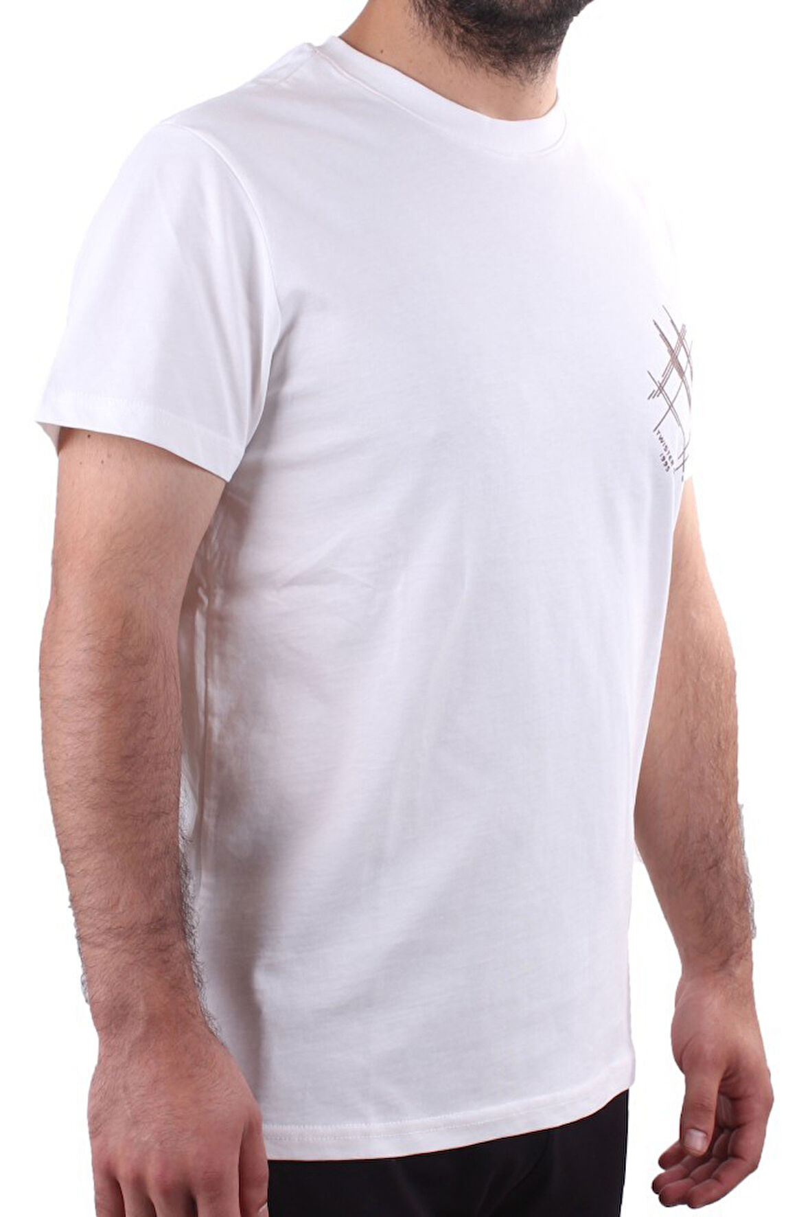 Twister Jeans 2319 Ekru Günlük Pamuklu Bisiklet Yaka Erkek Tişört