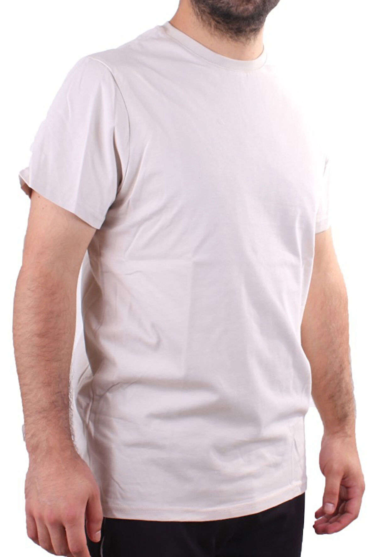 Twister Jeans 2300 Bej Günlük Pamuklu Basıc Bisiklet Yaka Erkek Tişört