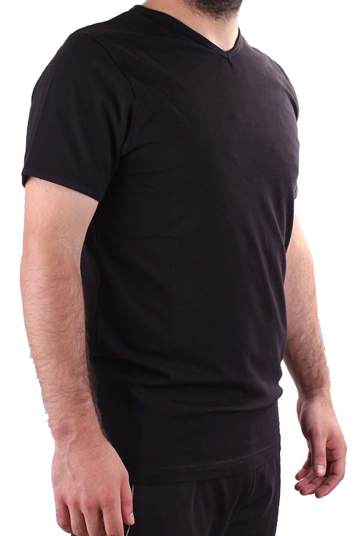 Twister Jeans 2302 Siyah Günlük Pamuklu Basıc V Yaka Erkek Tişört