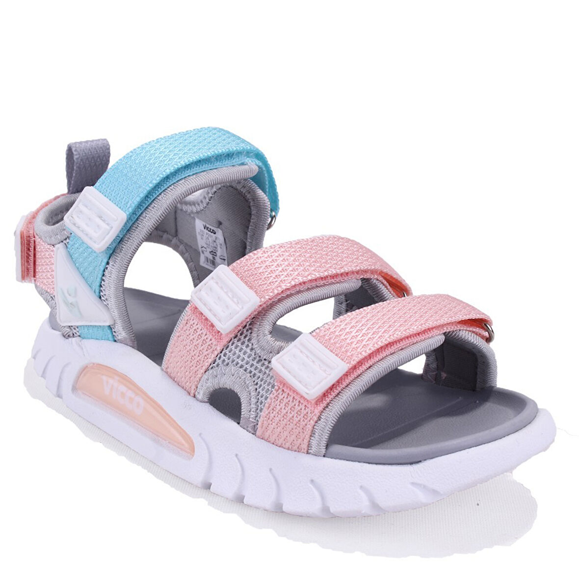 Vicco Cube 332F25Y212 Gri Pembe Ortopedik Günlük Kız Çocuk Spor Sandalet