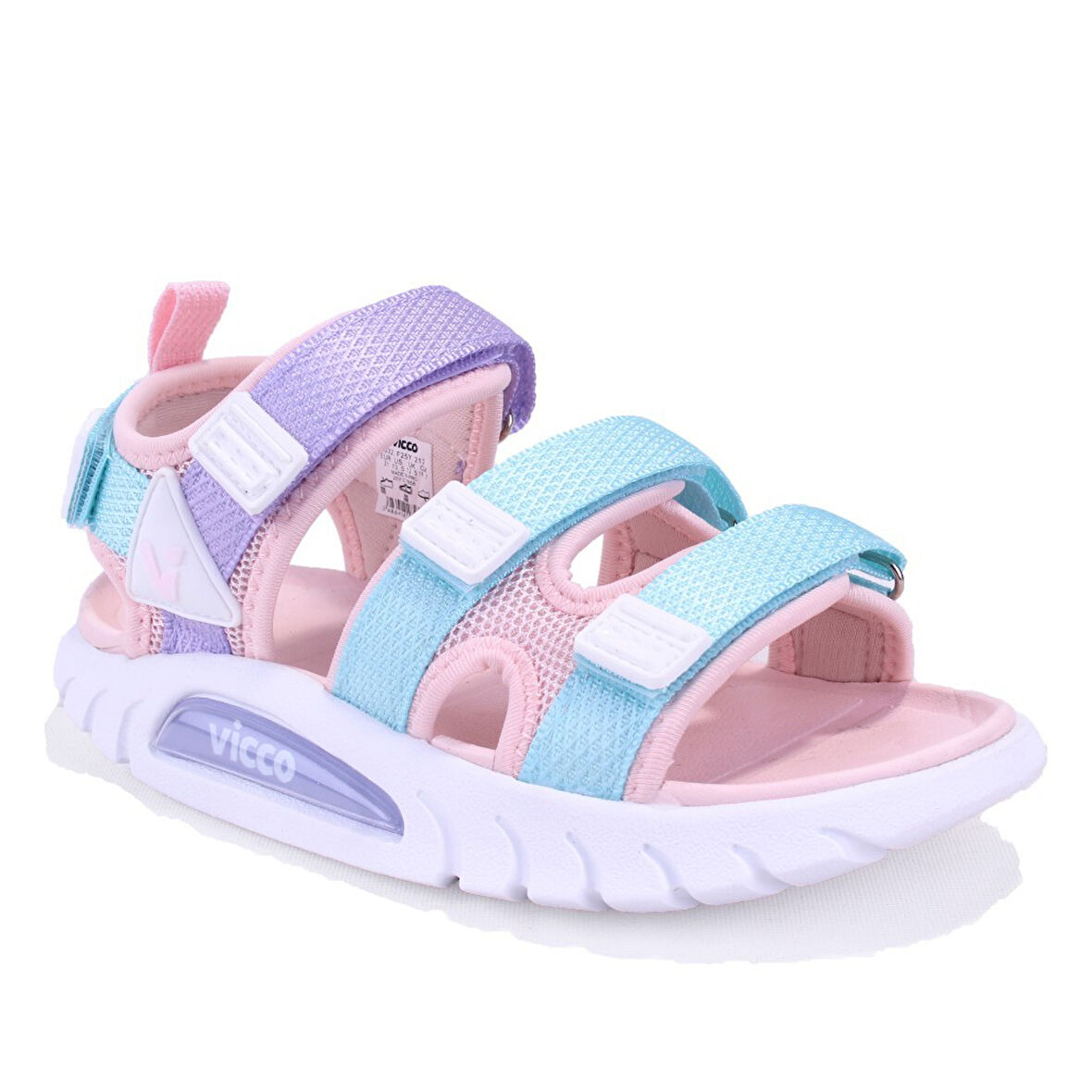 Vicco Cube 332F25Y212 Gri Pudra Ortopedik Günlük Kız Çocuk Spor Sandalet