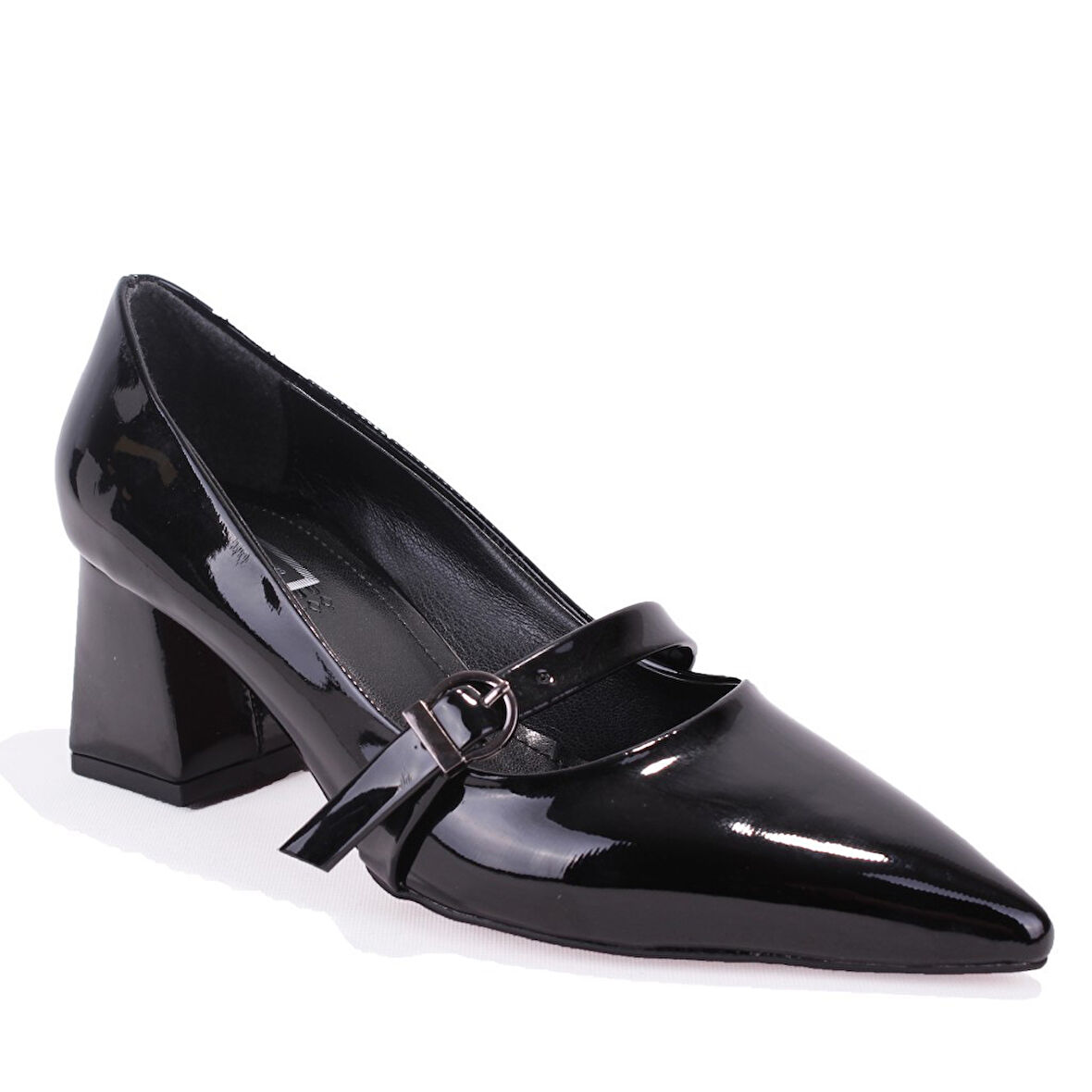 Dagoster DZA07-129604 Siyah Rugan Klasik Topuklu Kadın Ayakkabı