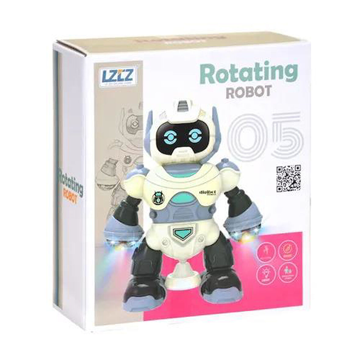 6678-5 LZCZ SESLİ IŞIKLI HAREKETLİ ROTATİNG ROBOT