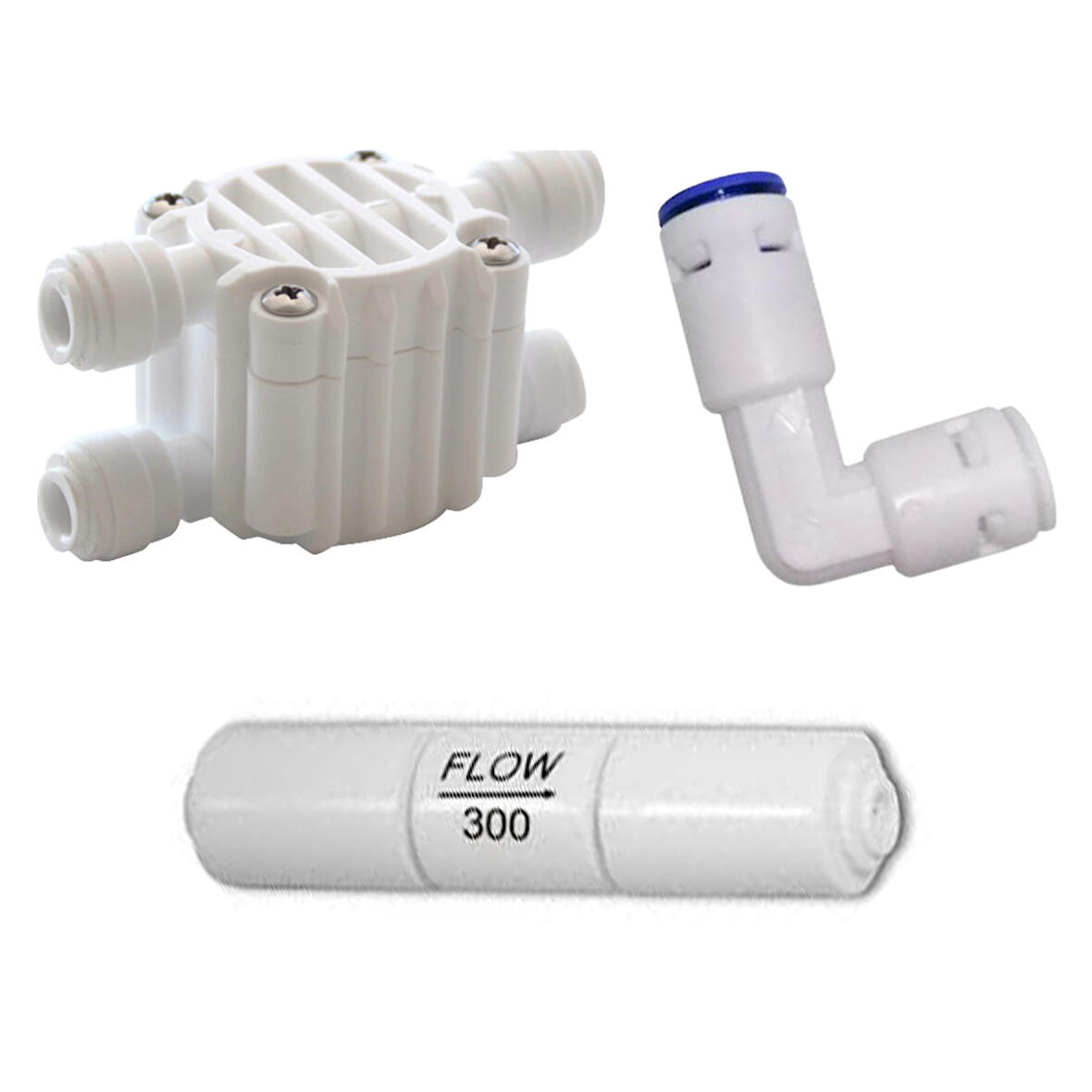 Su Arıtma Shut-Off+300 Gpd Atık Su Kısıcı+Check Valfli Dirsek