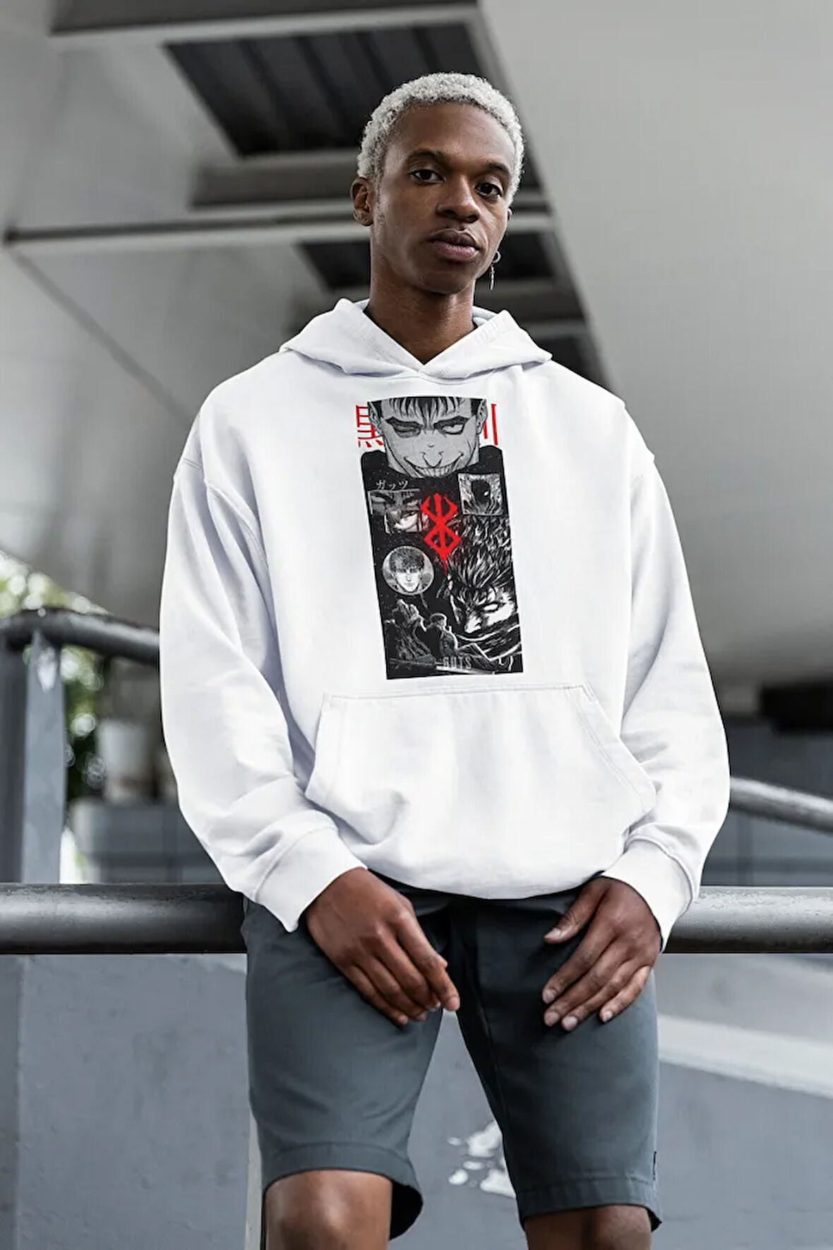 Guts Anime Berserk Baskılı Unisex Oversize Hoodie