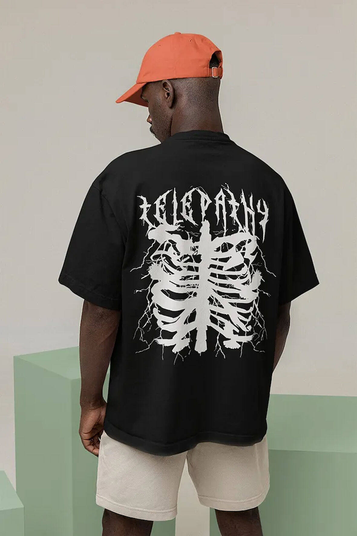 Telepathy Baskılı Unisex Tişört, Oversize Özel Tasarım Tişört