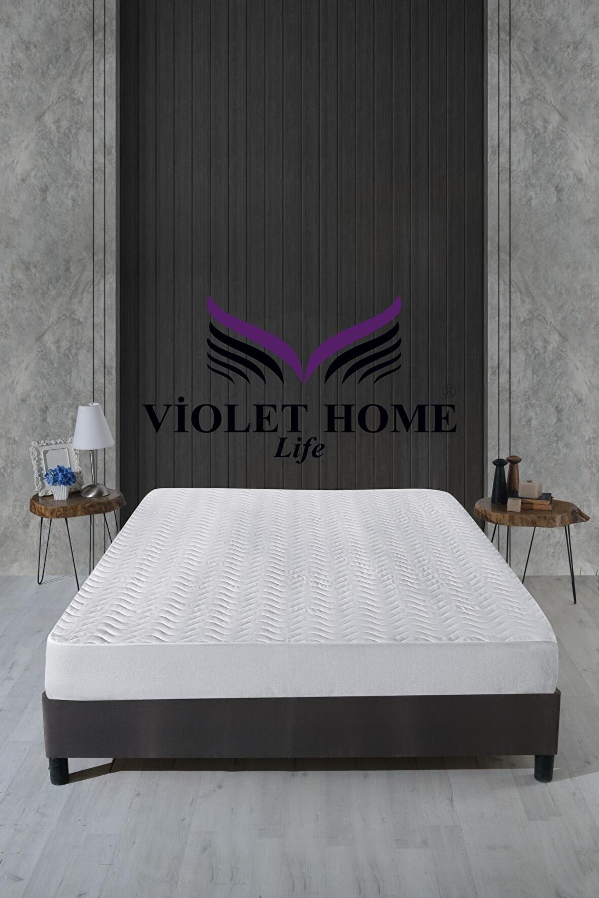 Violet Life Kapitone Fitted 160 x 200 Su Geçirmez Alez Beyaz