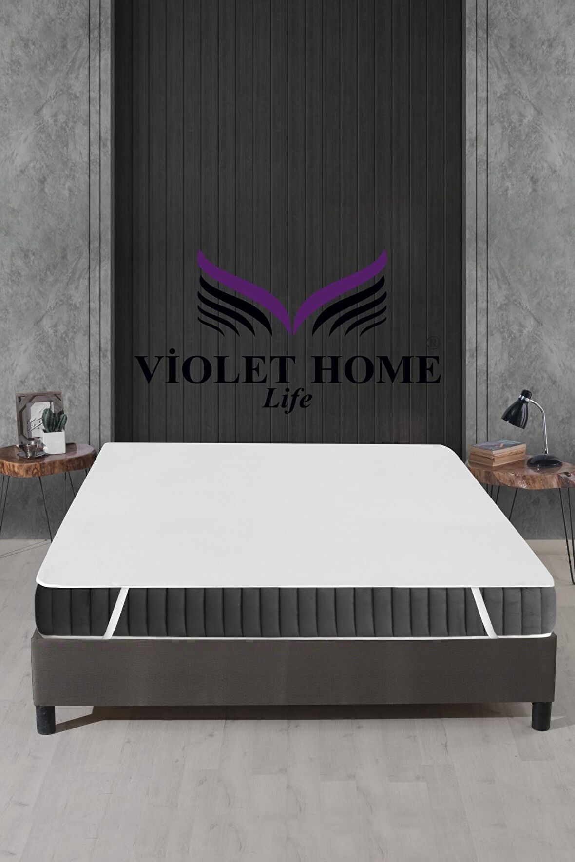 Violet Life Pamuklu 200 x 200 Su Geçirmez Alez Beyaz