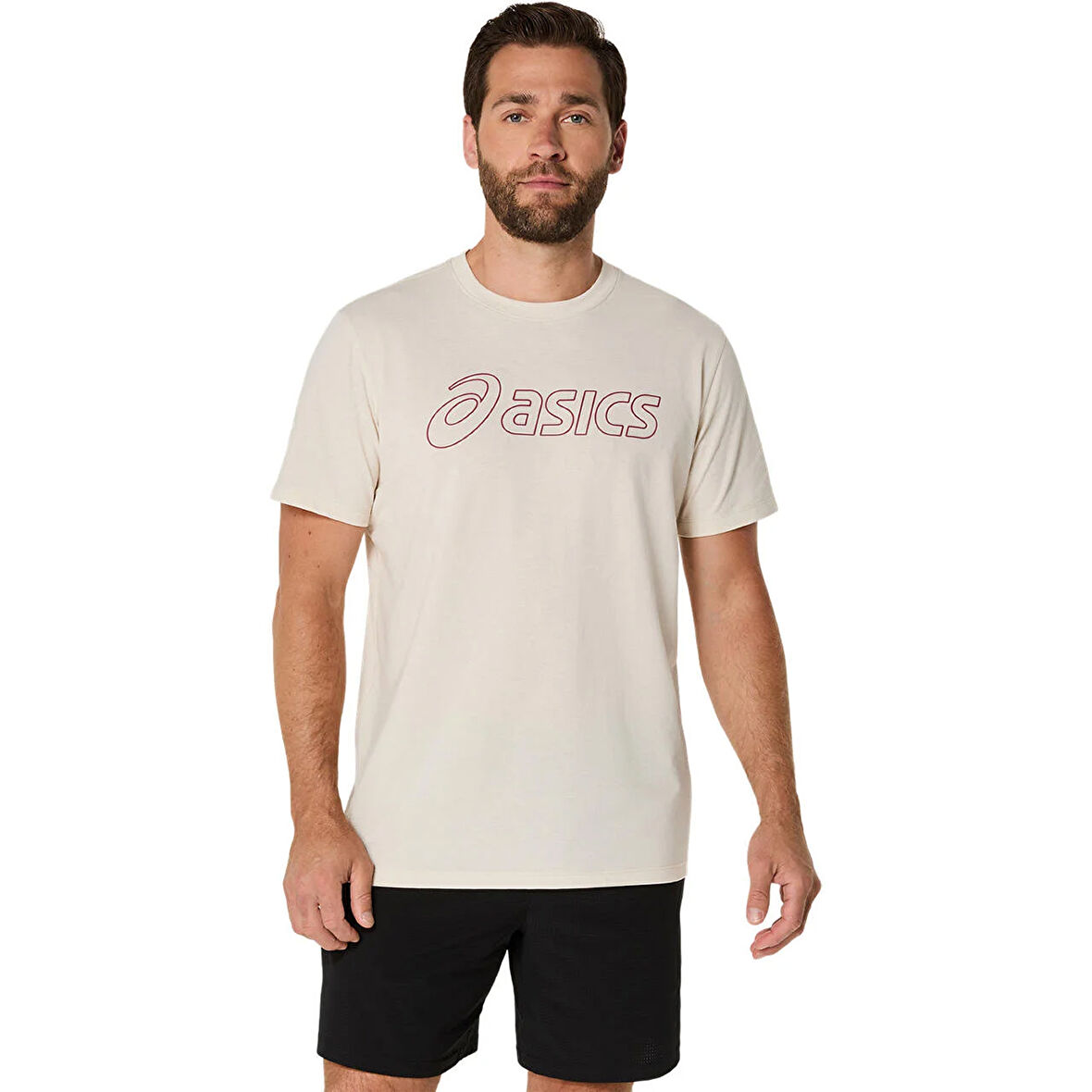 Logo Erkek Beyaz Koşu T-Shirt 2031E188-201