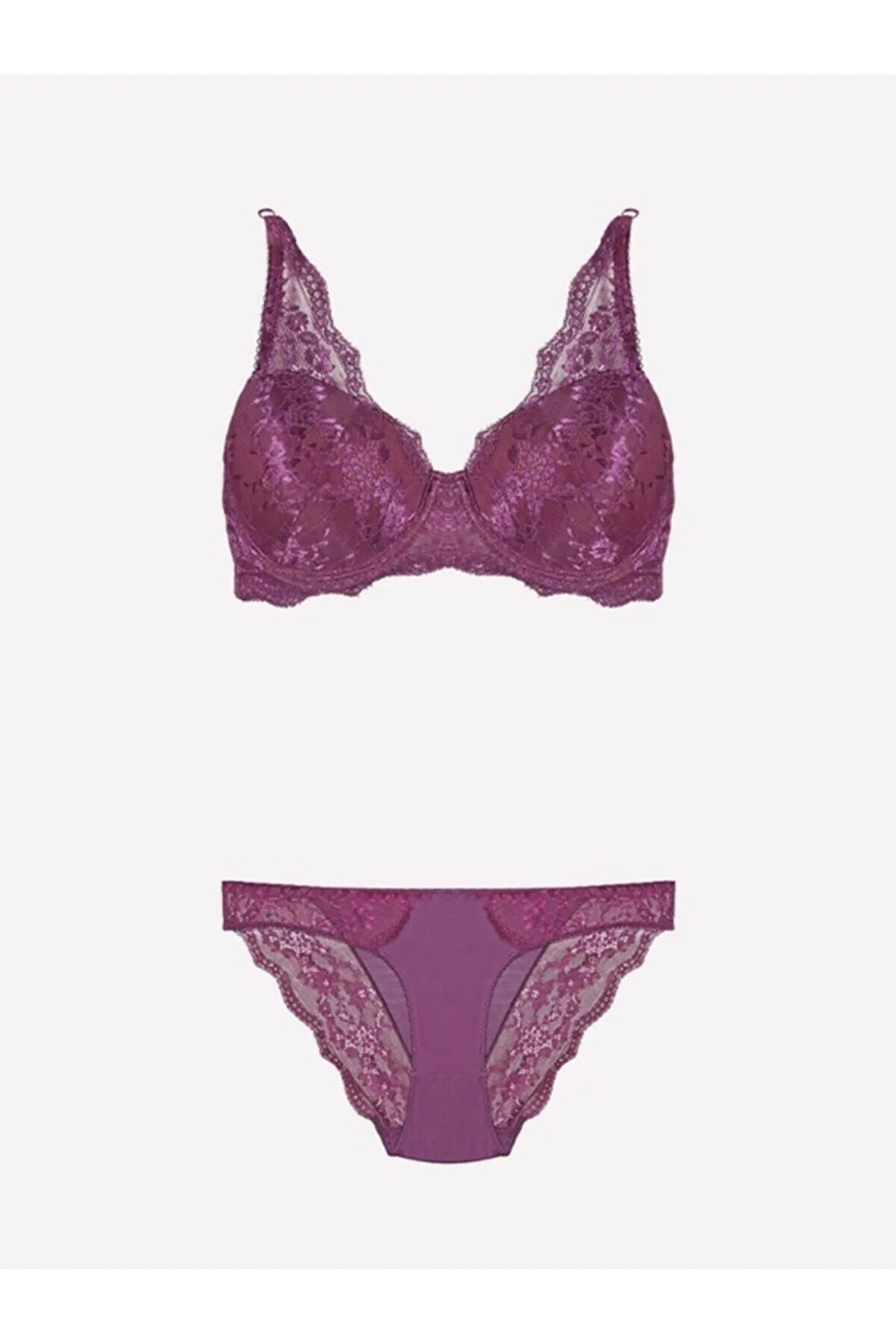 Kadın  Mor Desteksiz Sütyen Takım  4340