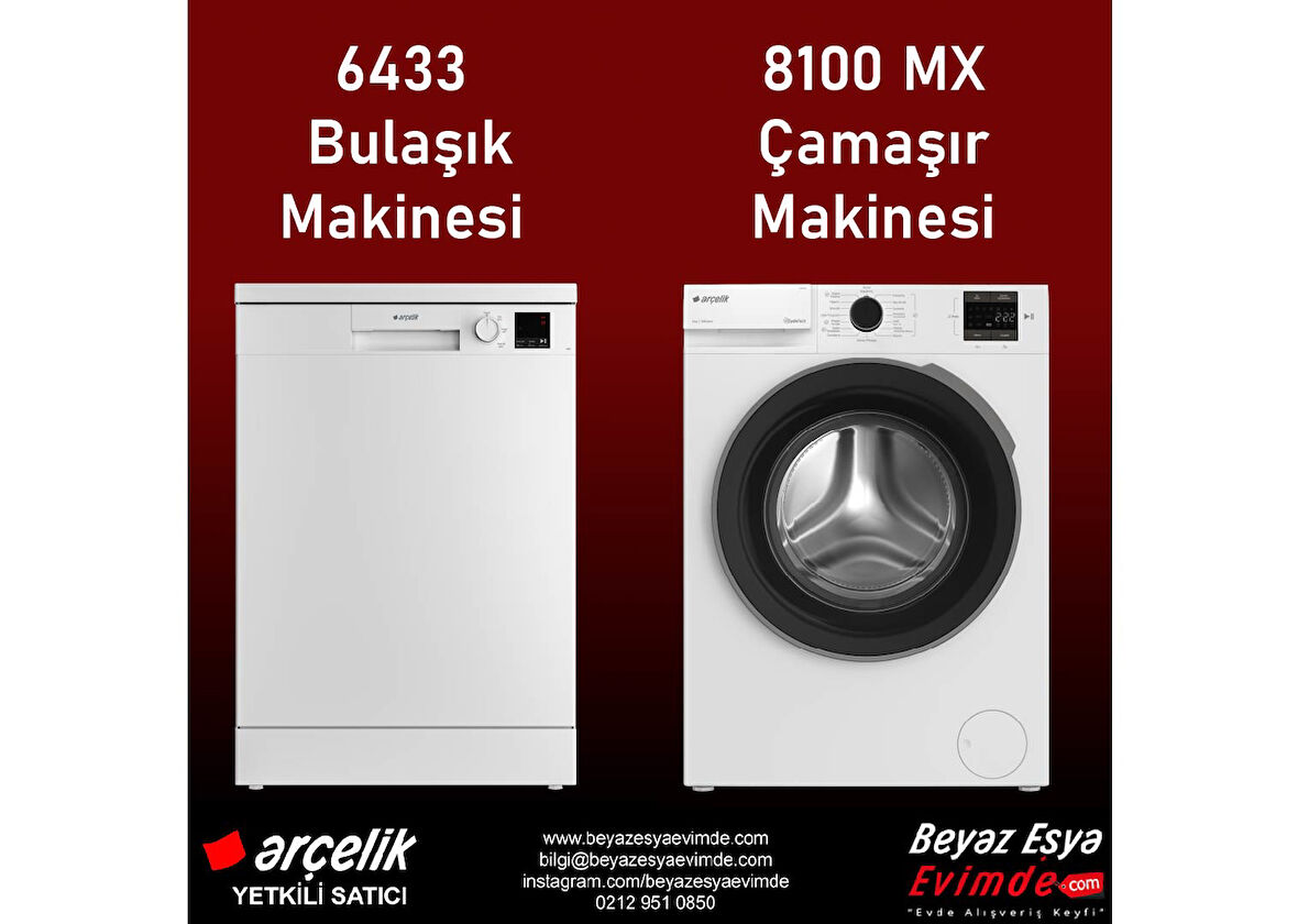 Arçelik Star Paket 2'li Set (6433 Bulaşık/ 8100 mx Çamaşır)