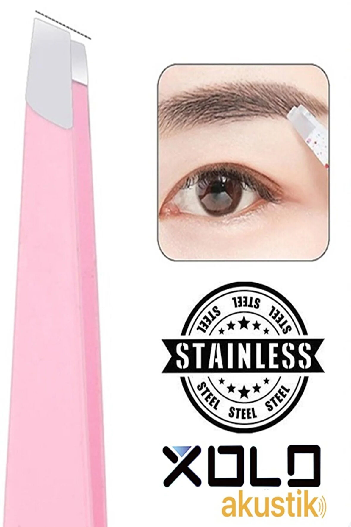 Akustik Cımbız Serisi Renkli Çelik Cımbız Kalın Kesik Uçlu Yan Kıl Tüy Cımbızı XLC520B