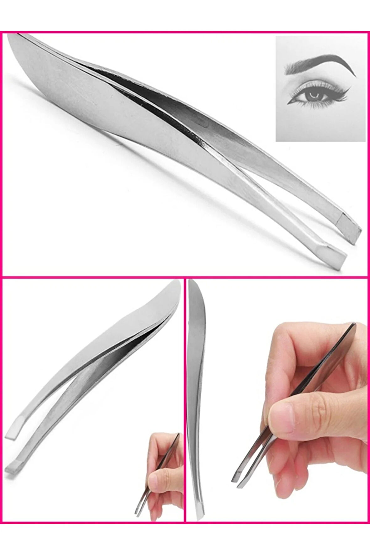 Çelik Akustik Cımbız Lazerli Kavisli Eğik Uçlu İnce Cımbız Kıl Tüy Alma Çelik Cımbız XLC513