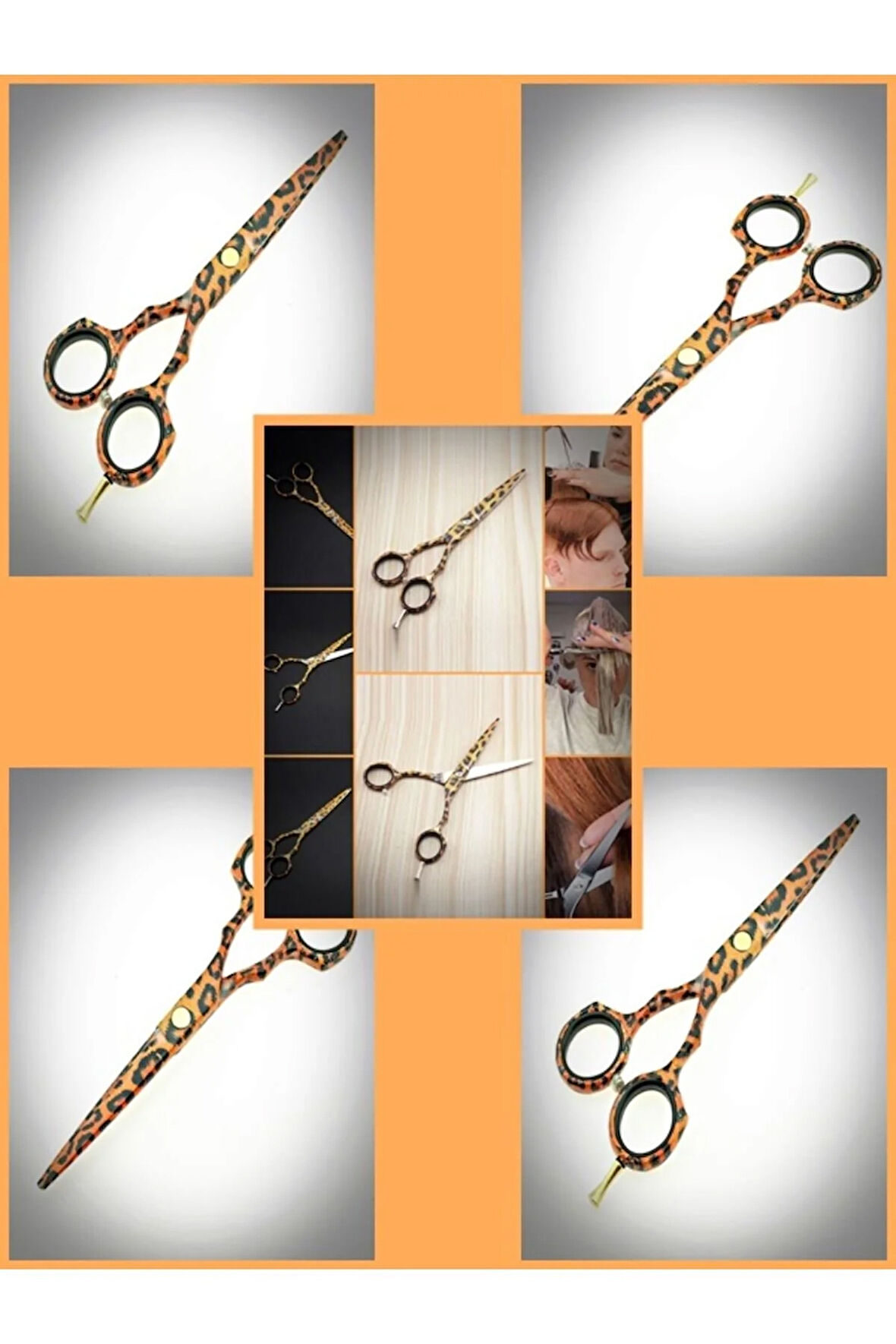 Leopar Profesyonel Berber Kuaför Makası Düz Uçlu 5.5 İnç Saç Kesim Makası Hair Style XLQ571B