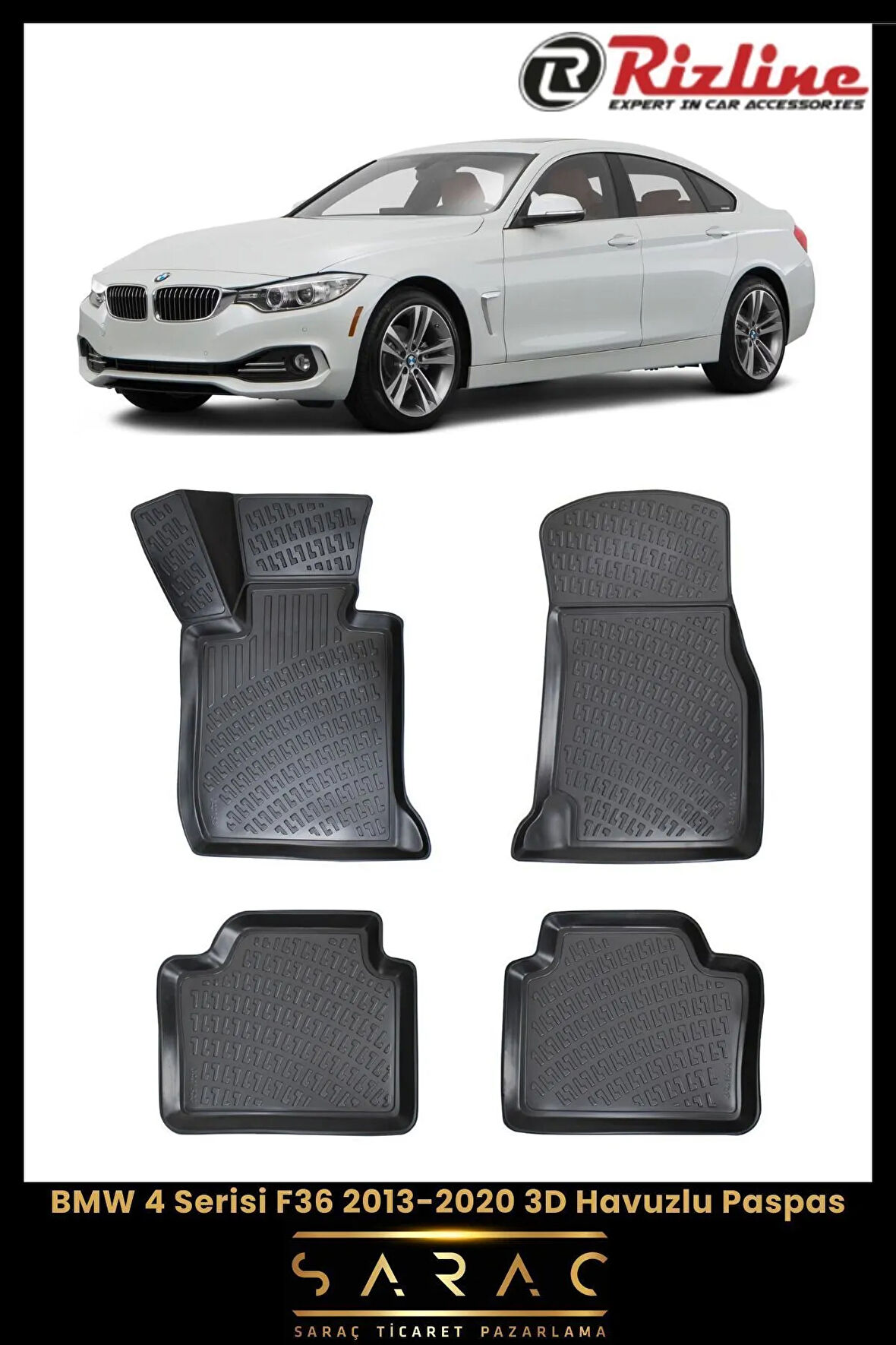 Rizline BMW 4 Serisi F36 2019 Model 3D Havuzlu Paspas