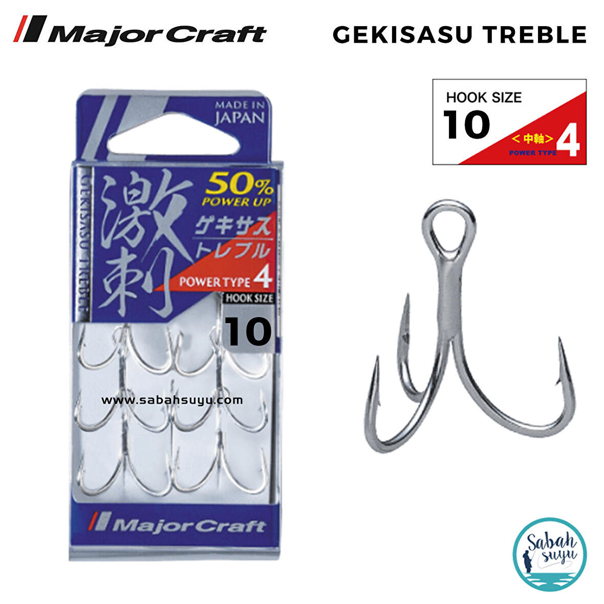 Major Craft GHT-4TN Üçlü İğne Silver #10 (6 Adet)