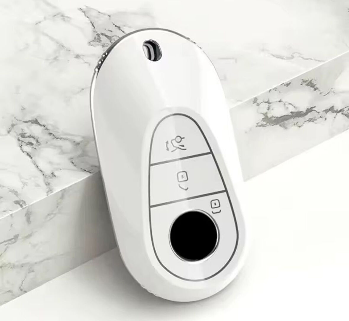 Mercedes Benz C S W206 W223 S350 C260 C300 S400 S450 S500 Beyaz/Gümüş Anahtar Kılıf 2.Resime Bakınız