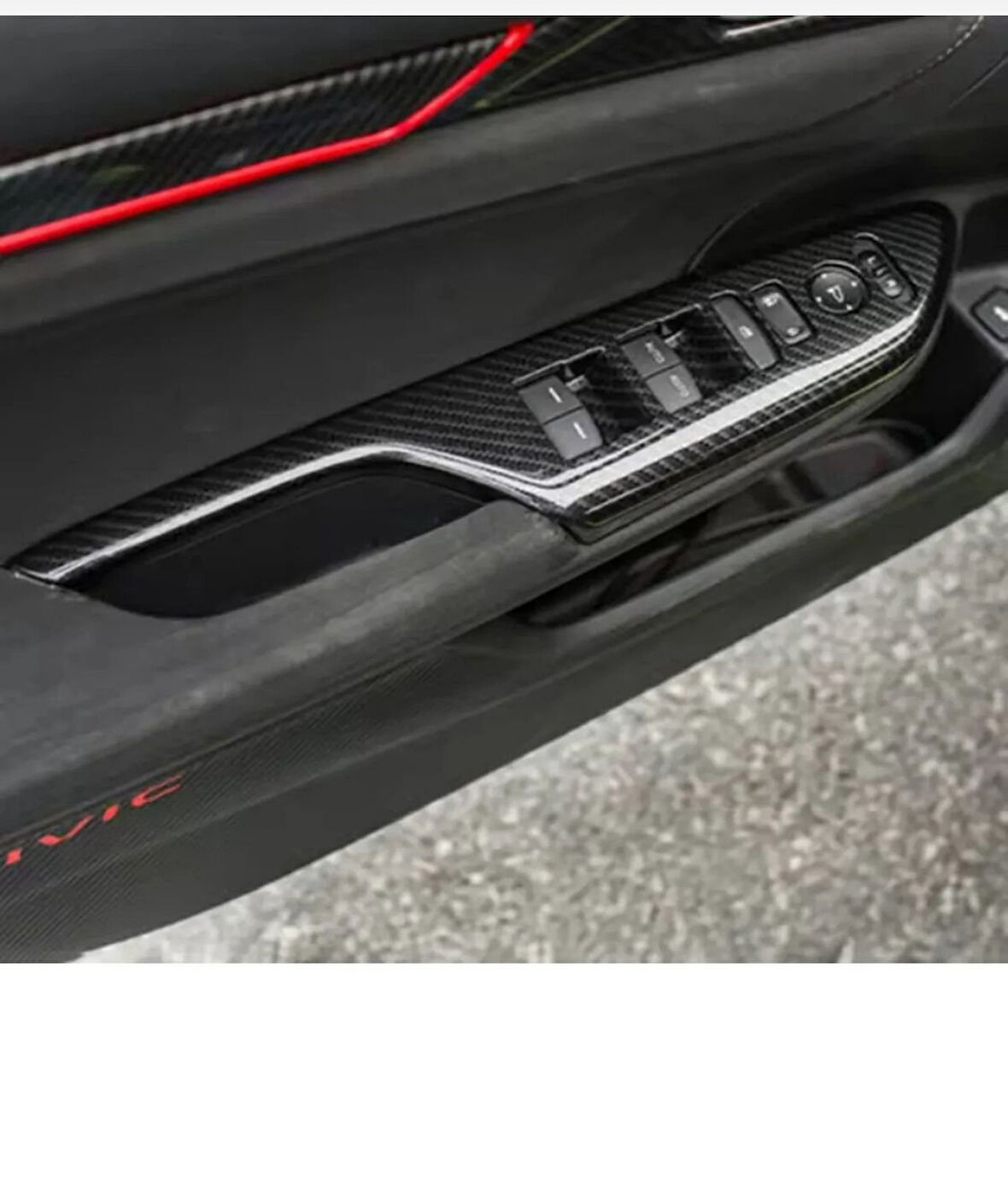Honda Civic Fk7 Fc5 2017-2020 Iç Kapı Kol Dayama Karbon Fiber 2 Adet Ön Taraf 2 Adet Arka