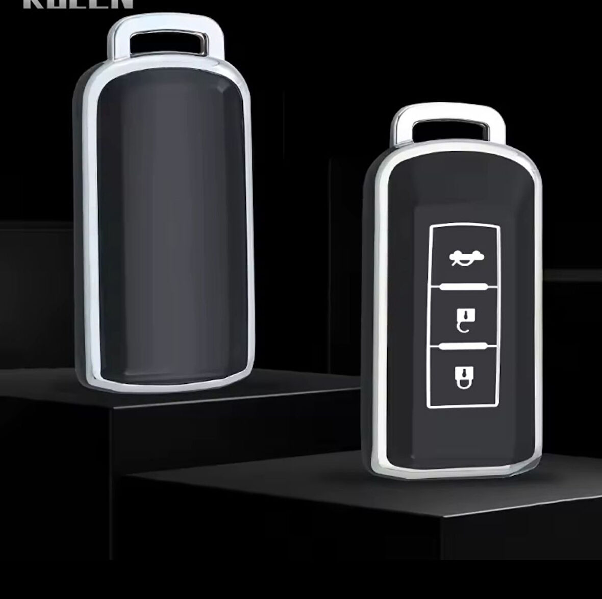 Mitsubishi Outlander Asx Lancer Pajero Eclipse Anahtar Kılıfı Siyah/gümüş 2.resime Bakınız Lütfen