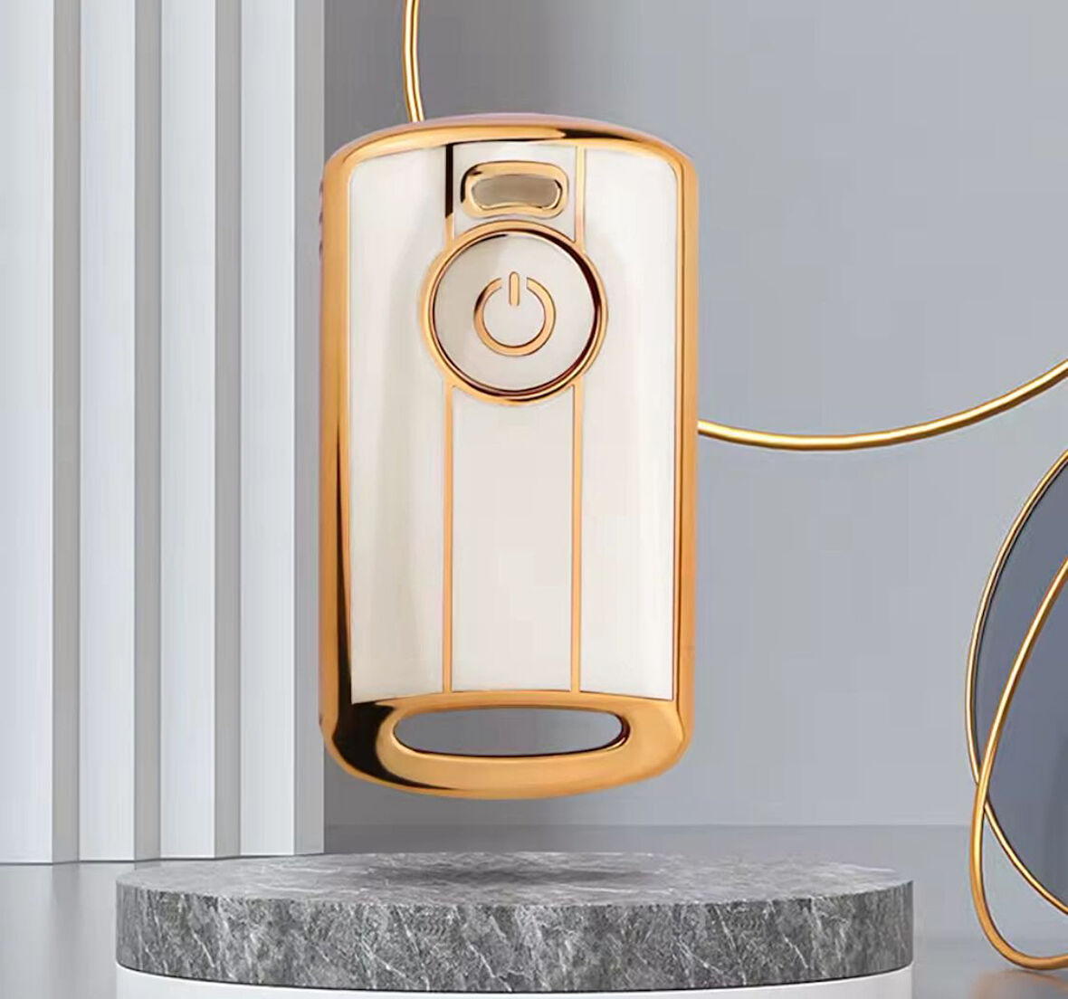 Yamaha Yeni Kasa 2021-22-23 Model Xmax 250 400 Tech Max Tricity Anahtar Kılıfı Beyaz-Gold