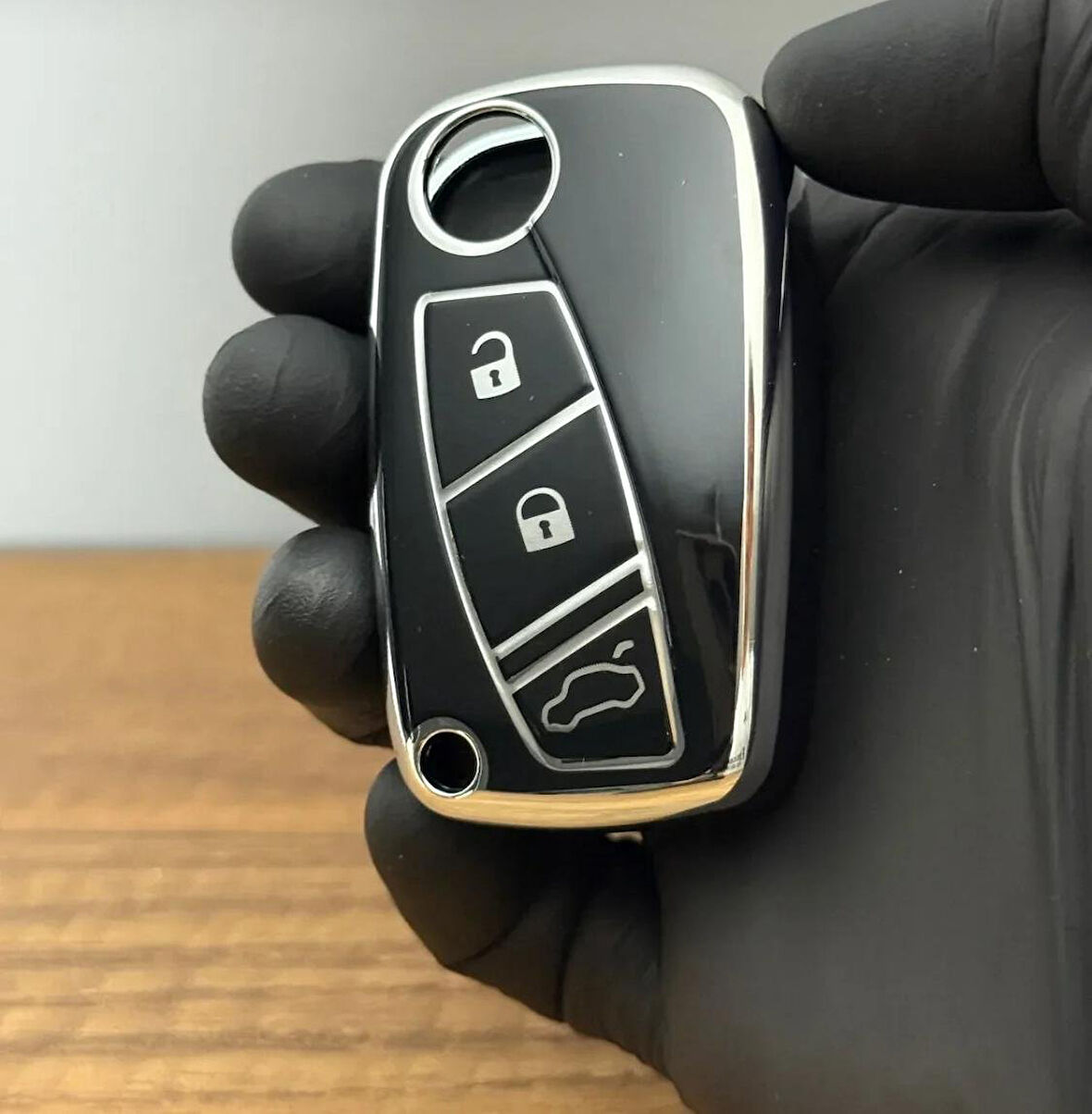 Fiat Fiorino Iveco Ducato Doblo Linea Punto Stilo Anahtar Kılıfı 2.Resime Bakınız Siyah/Gümüş