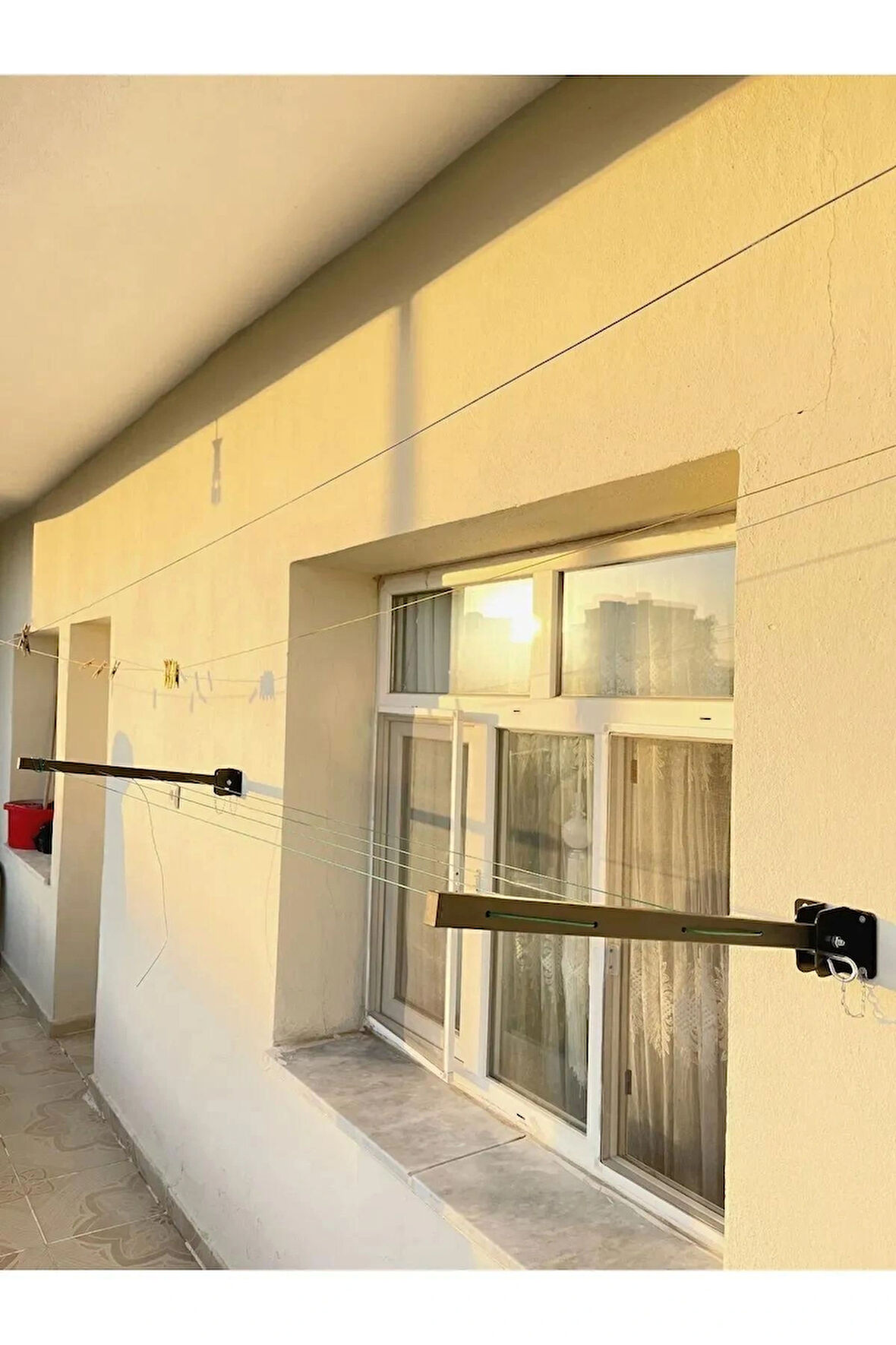 Katlanır Çamaşır Kurutma Askısı Demir, Katlanır Çamaşır Kurutma Balkon Askısı (İP HEDİYELİ)