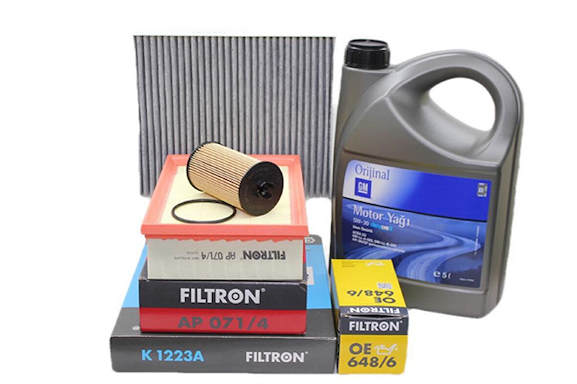 Opel Mokka 1.6 Benzinli Motor Bakım Seti GM 5W30 5 LT Yağlı (FİLT.MOK.1.6-)