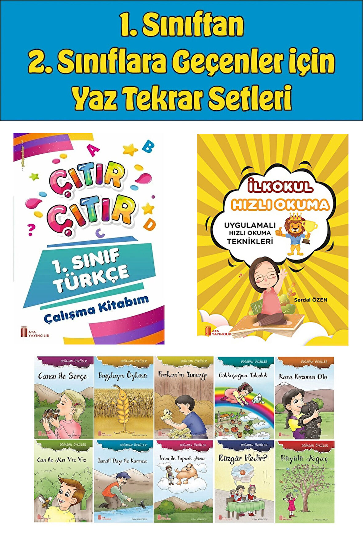 1.Sınıftan 2.Sınıfa Geçenler İçin  Hızlı Okuma ile Çıtır Türkçe Çalışma Kitabım+10 lu Hikaye Seti 4
