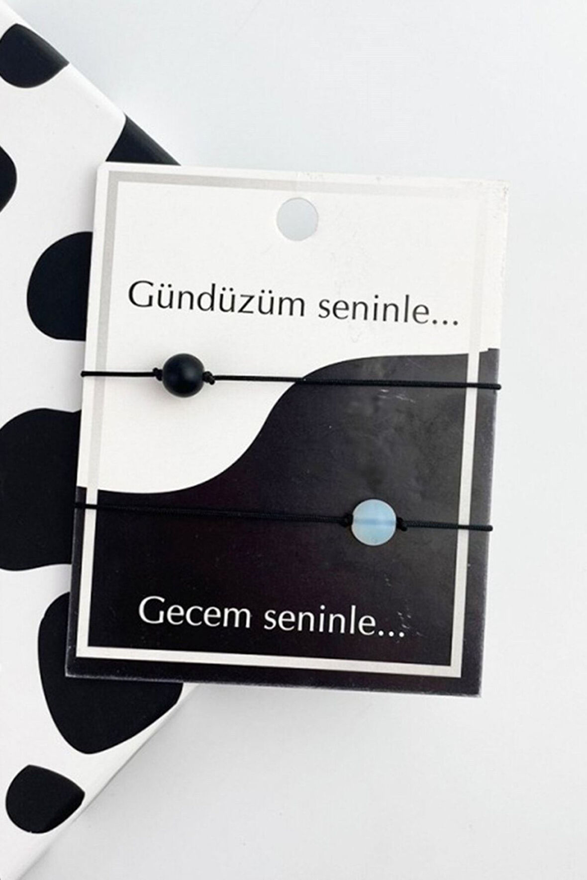 Gündüzüm Seninle Gecem Seninle Çift Bilekliği Aksesuar Şık Hediyelik Takı