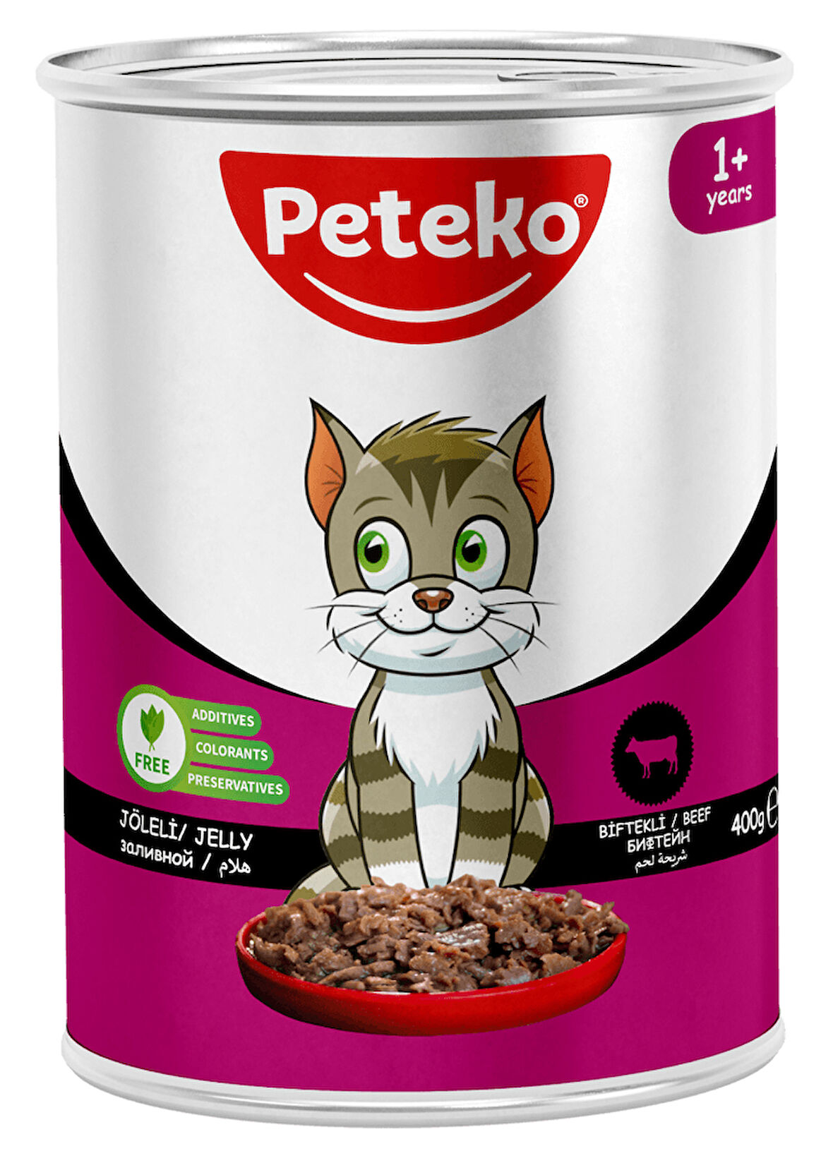 PETEKO 12 ADET JÖLELİ PARÇA ETLİ YETİŞKİN KEDİ YAŞ MAMASI BİFTEKLİ
