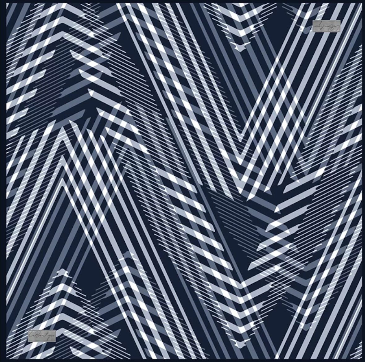 La Boutique Tivil İpek Eşarp 2109 - 05 Lacivert Karışık Desen