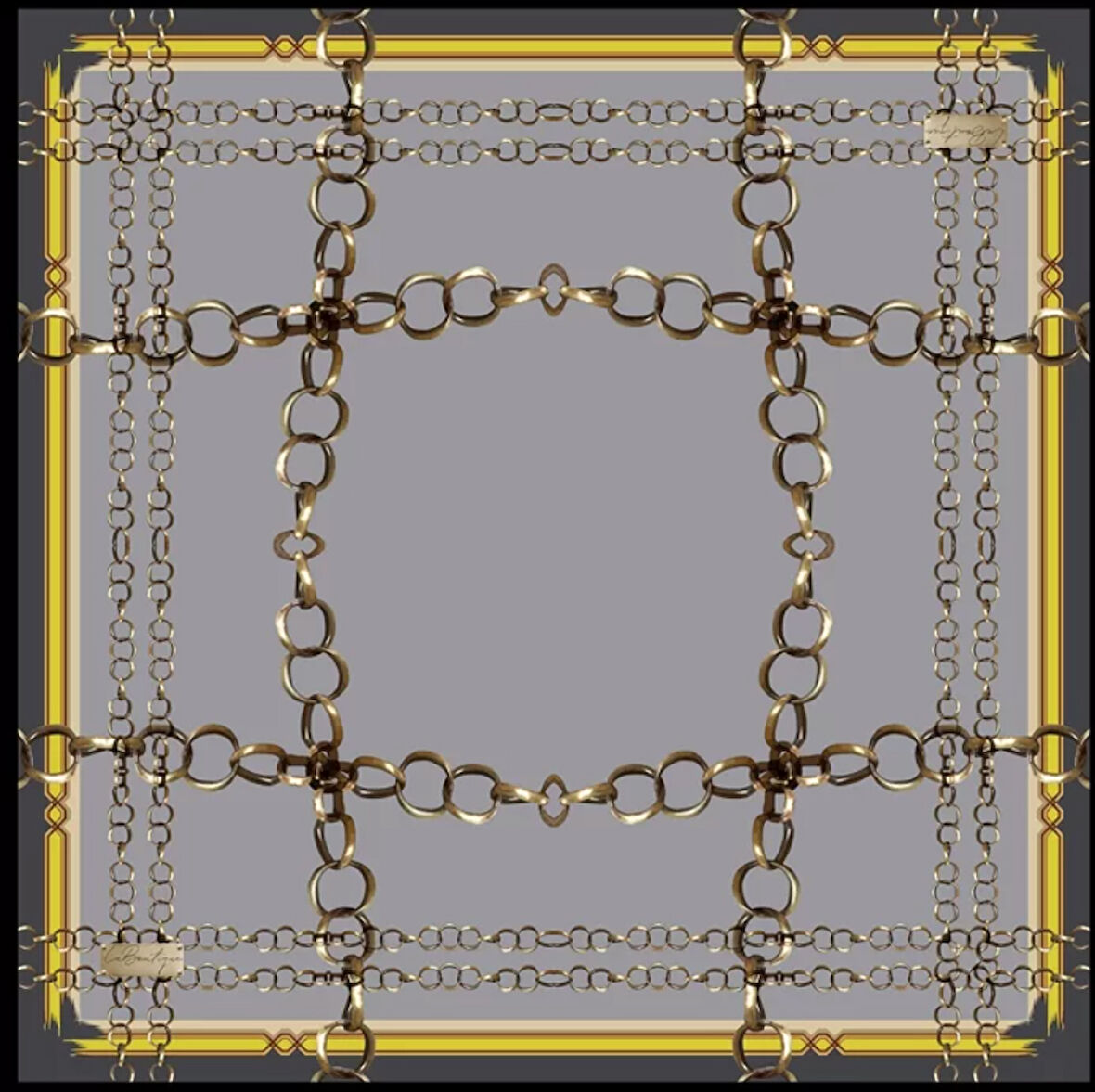 La Boutique Tivil İpek Eşarp 2129 - 13 Gri Karışık Desen