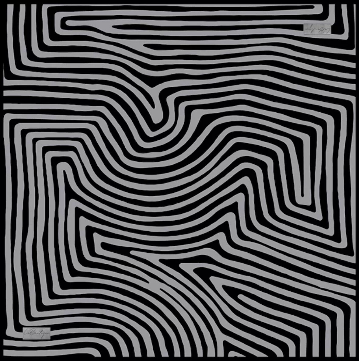 La Boutique Tivil İpek Eşarp 2134 - 11 Siyah Karışık Desen