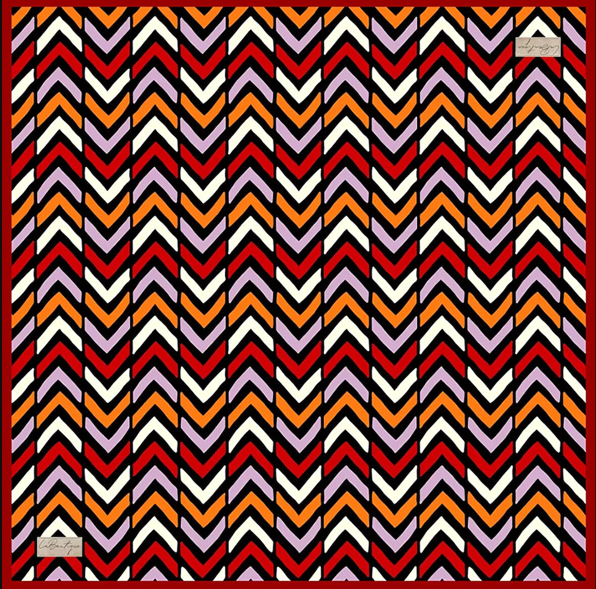 La Boutique Tivil İpek Eşarp 2136 - 07 Siyah Karışık Desen