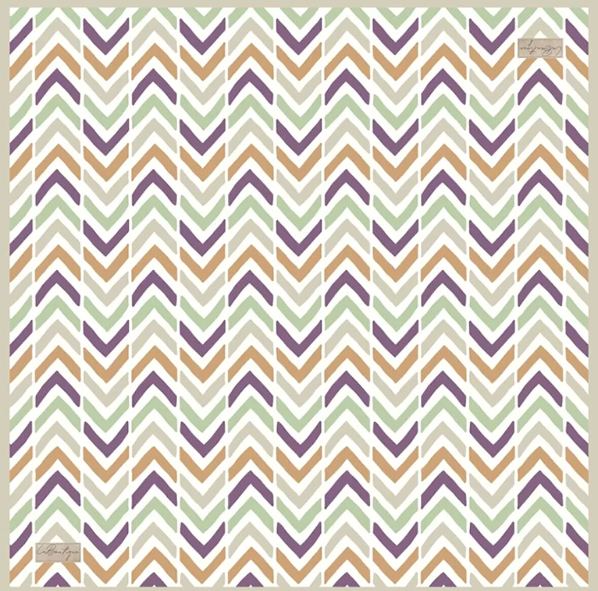 La Boutique Tivil İpek Eşarp 2136 - 04  Beyaz Karışık Desen