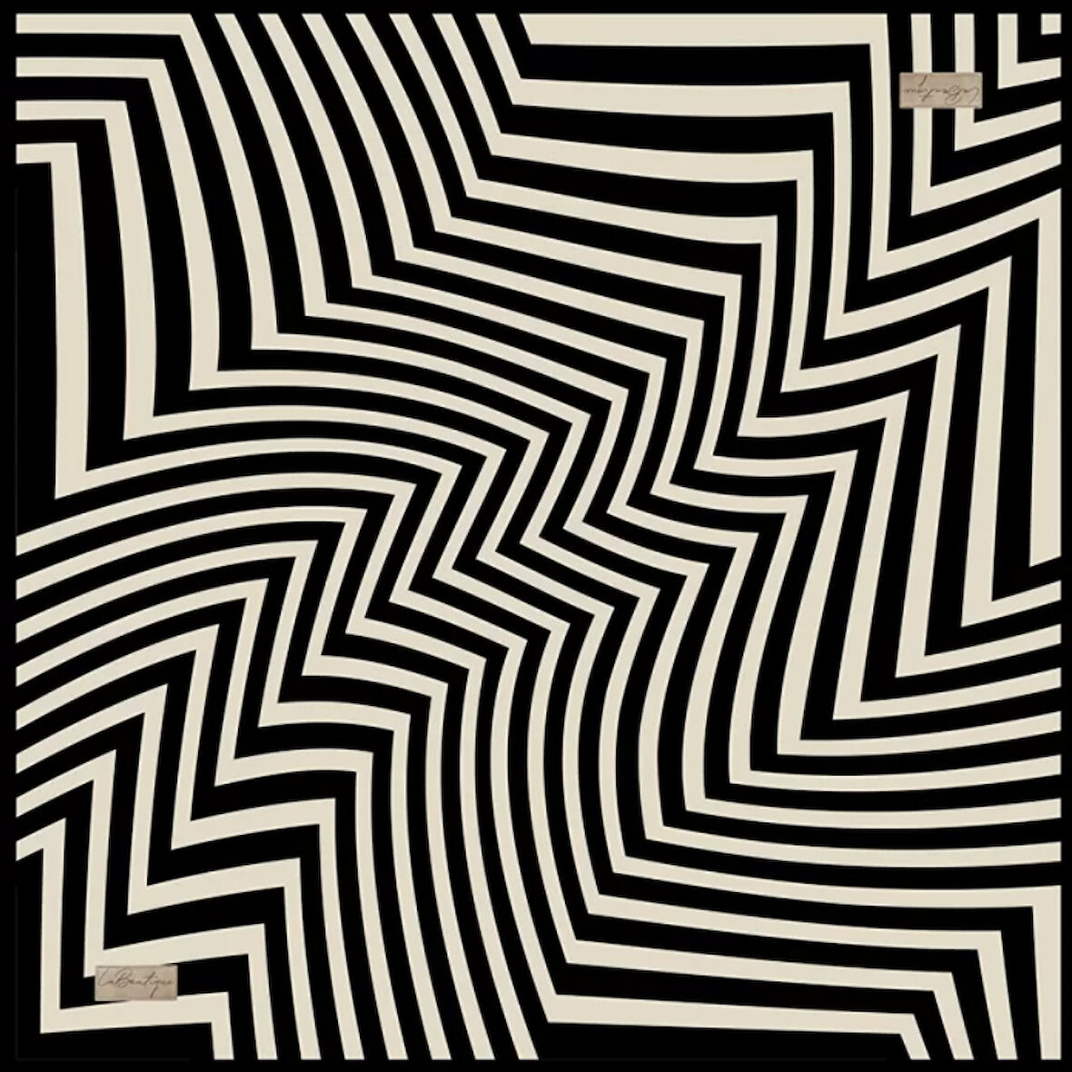 La Boutique Tivil İpek Eşarp 2152 - 01 Siyah Karışık Desen