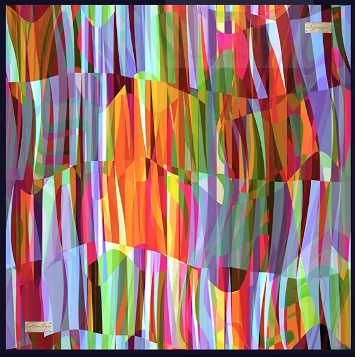 La Boutique Tivil İpek Eşarp 2167 - 02 Lila Karışık Desen