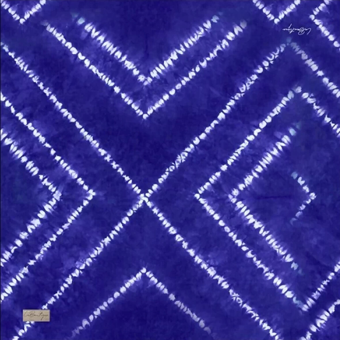 La Boutique Tivil İpek Eşarp 2184 - 01 Mavi Karışık Desen