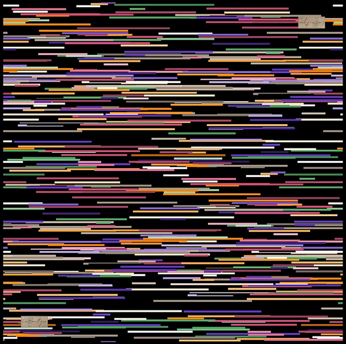 La Boutique Tivil İpek Eşarp 2142 - 03 Siyah Karışık Desen