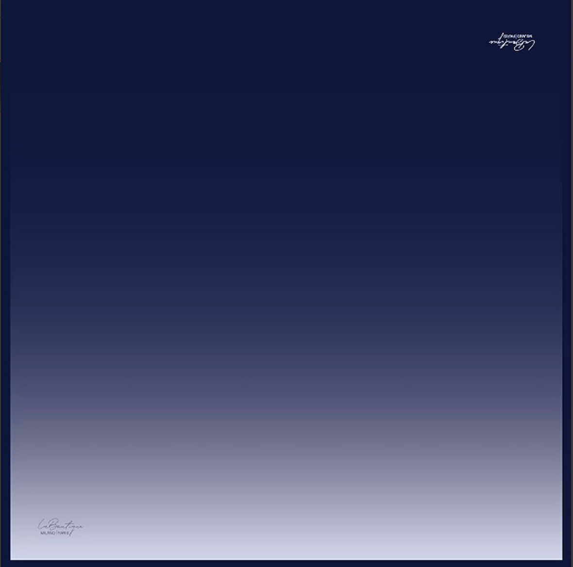 La Boutique Tivil Saf İpek Eşarp 285D3 - 49034 Lacivert Degrade Desen