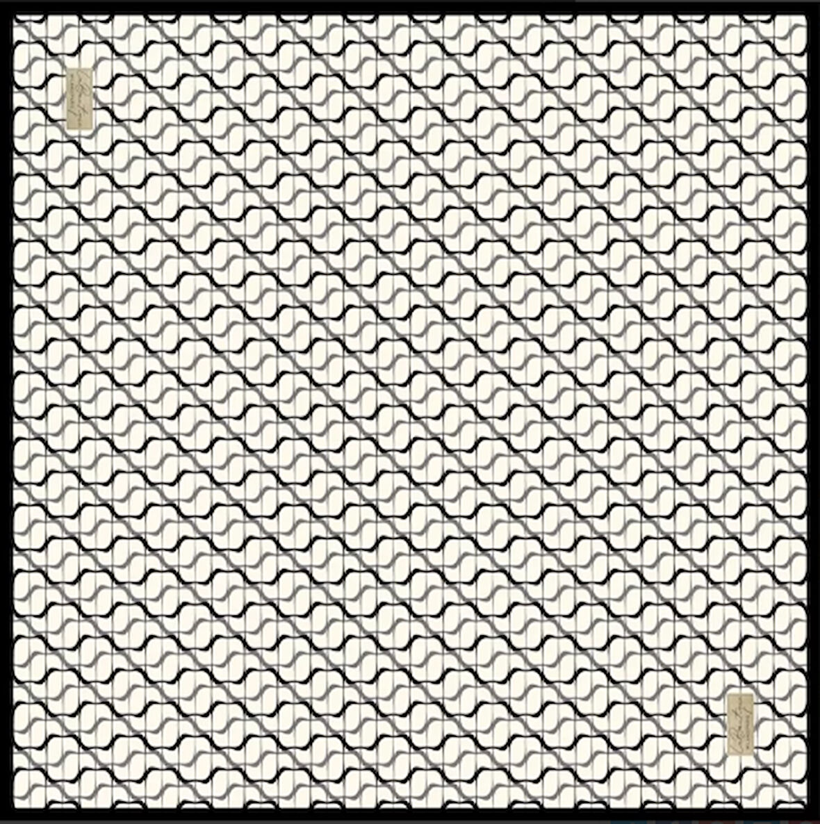 La Boutique Tivil Saf İpek Eşarp 233708 - 49124 Beyaz Karışık Desen