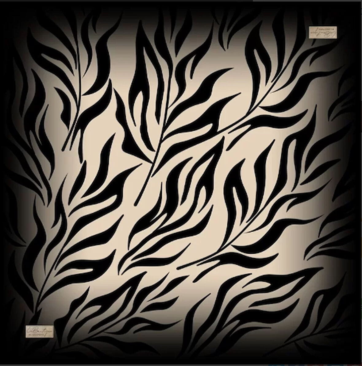 La Boutique Tivil Saf İpek Eşarp 234307 - 49129 Siyah Karışık Desen