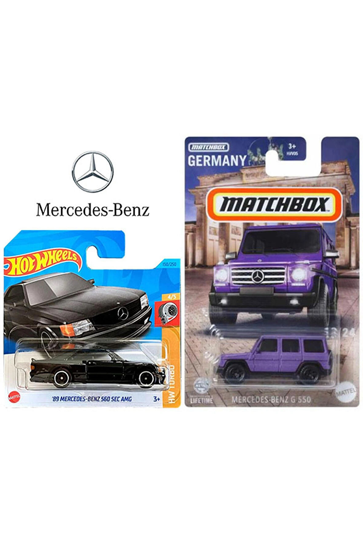2 Araç Mercedes-benz Set - Hot Wheels '89 560 Sec Amg & Matchbox G 550 (1/64)