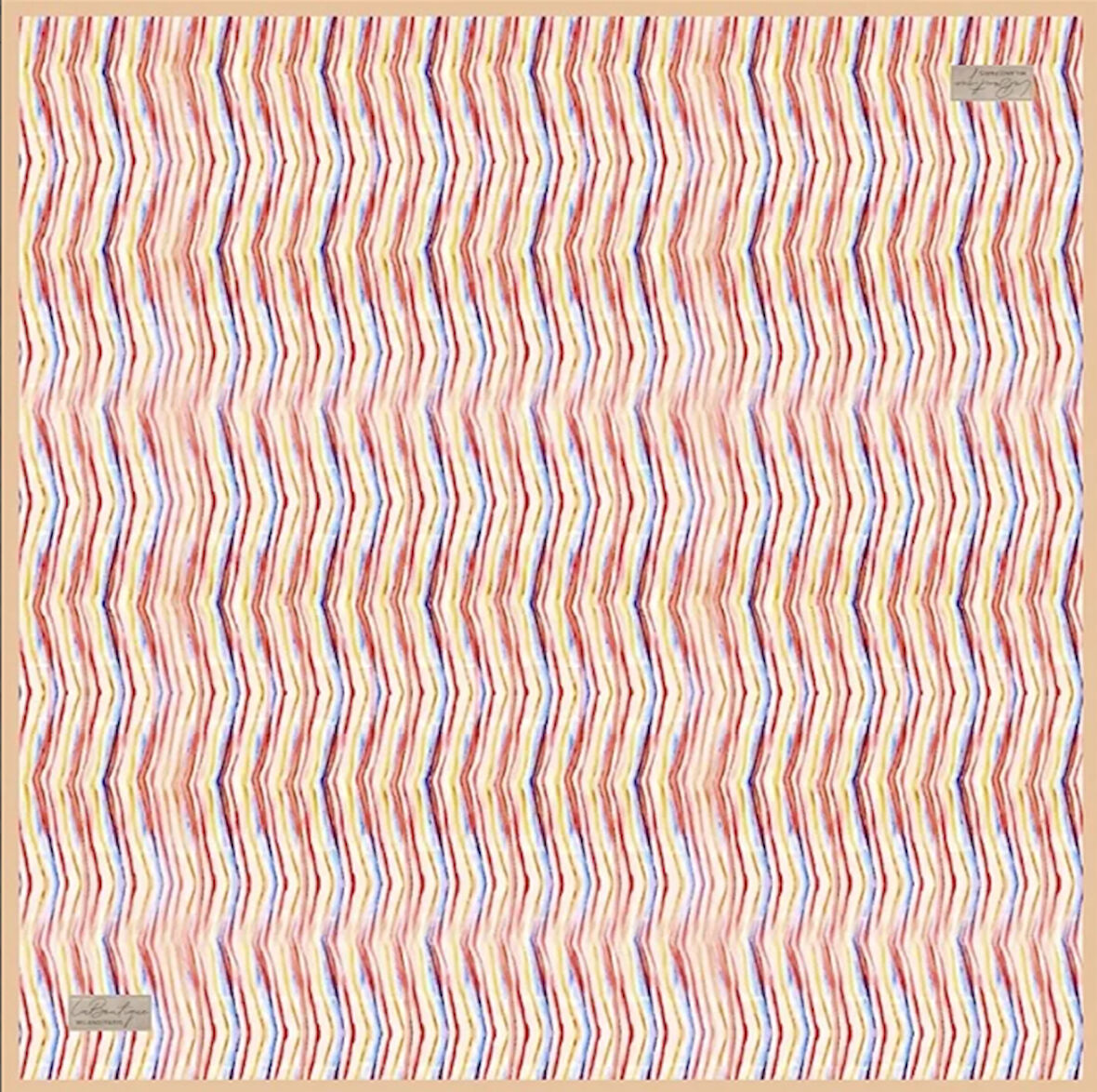 La Boutique Tivil Saf İpek Eşarp 231401 - 49003 Beyaz Karışık Desen