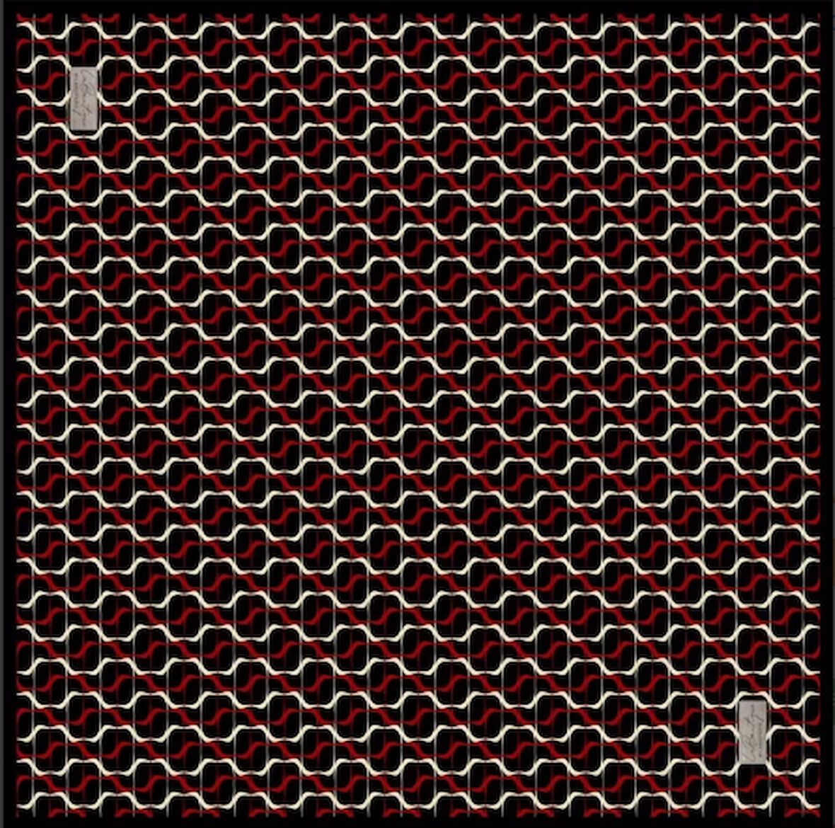 La Boutique Tivil Saf İpek Eşarp 233704 - 49123 Siyah  Karışık Desen