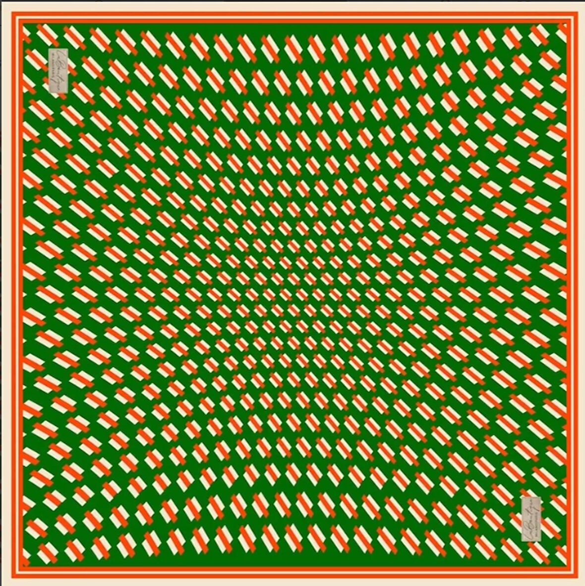 La Boutique Tivil Saf İpek Eşarp 235405 - 49026 Yeşil Karışık Desen